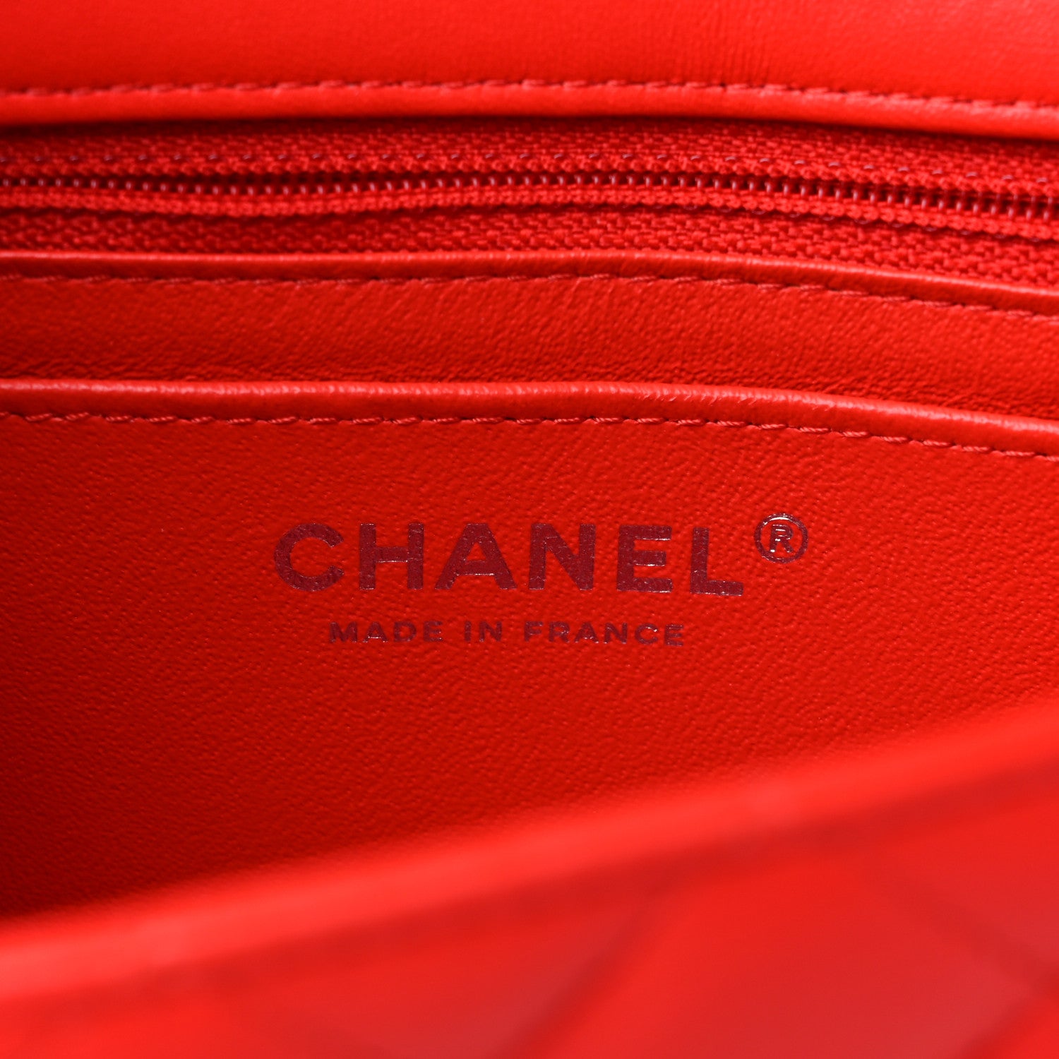 Chanel Lambskin Quilted Mini Rectangular Flap Red 6 of 9