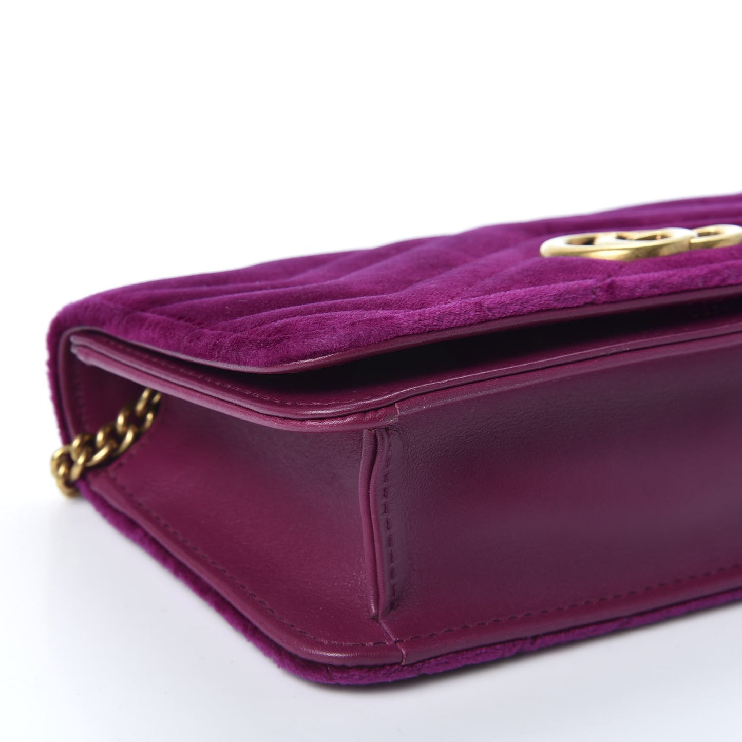 Velvet Matelasse GG Marmont Mini Bag Fuchsia Violet Cyclamen