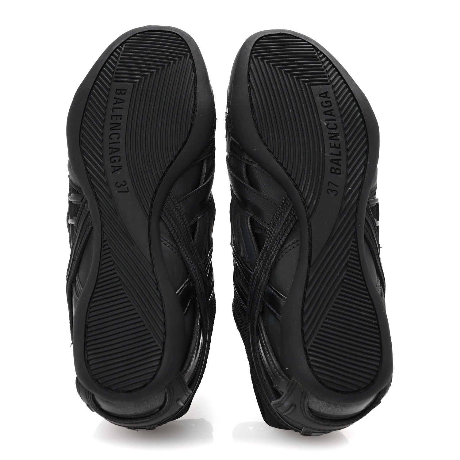 Balenciaga Mesh Rubber Monocolor Womens Drive Sneakers 37 Black 6 of 10