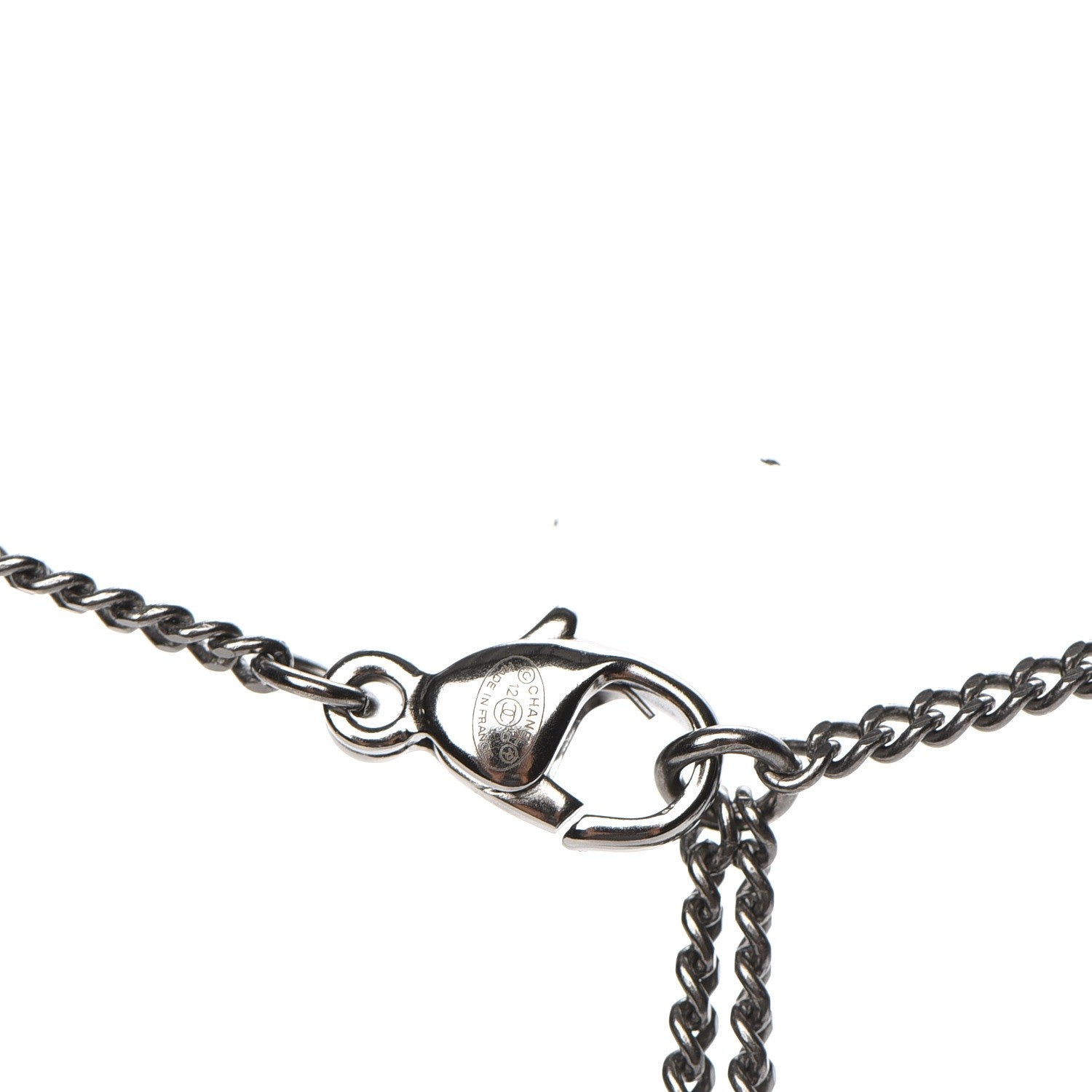 Chanel Ruthenium Resin CC Necklace Black Purple 6 of 8