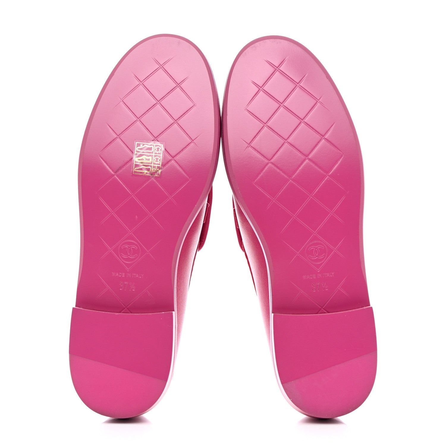 Chanel Lambskin Quilted CC Turnlock Loafers 37.5 Fuchsia 5 of 12