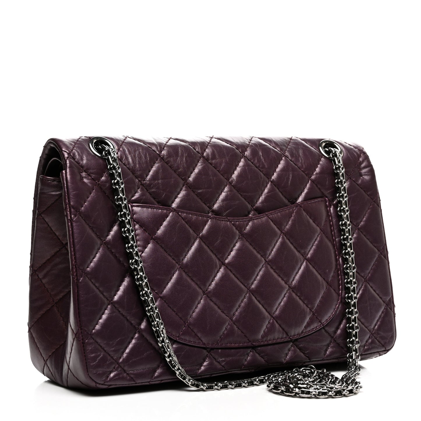 Metallic Aged Calfskin Quilted 2.55 Reissue 226 Flap Purple