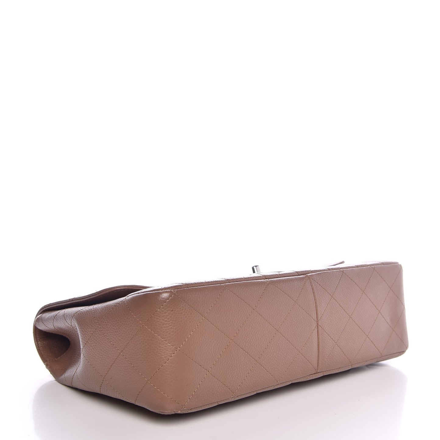 Caviar Quilted Jumbo Single Flap Dark Beige