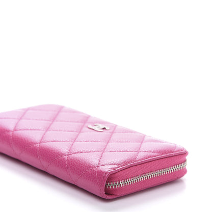 Chanel Caviar Quilted Medium Zip Around Wallet Pink 7 of 10