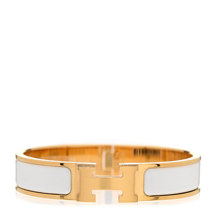Hermes Enamel Narrow Clic Clac H Bracelet PM White 1 of 5