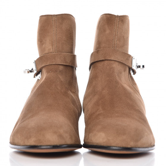 Hermes Suede Neo Low Boots 37.5 Ecorce 2 of 12