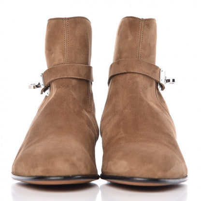 Hermes Suede Neo Low Boots 37.5 Ecorce 2 of 12