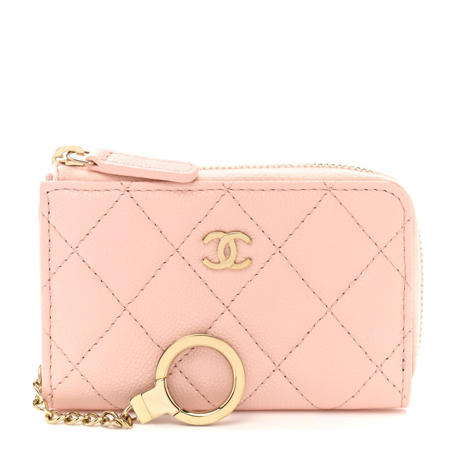 Chanel Caviar Quilted Zipped Key Holder Case Light Pink 1 of 8