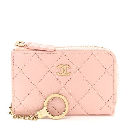 Chanel Caviar Quilted Zipped Key Holder Case Light Pink 1 of 8