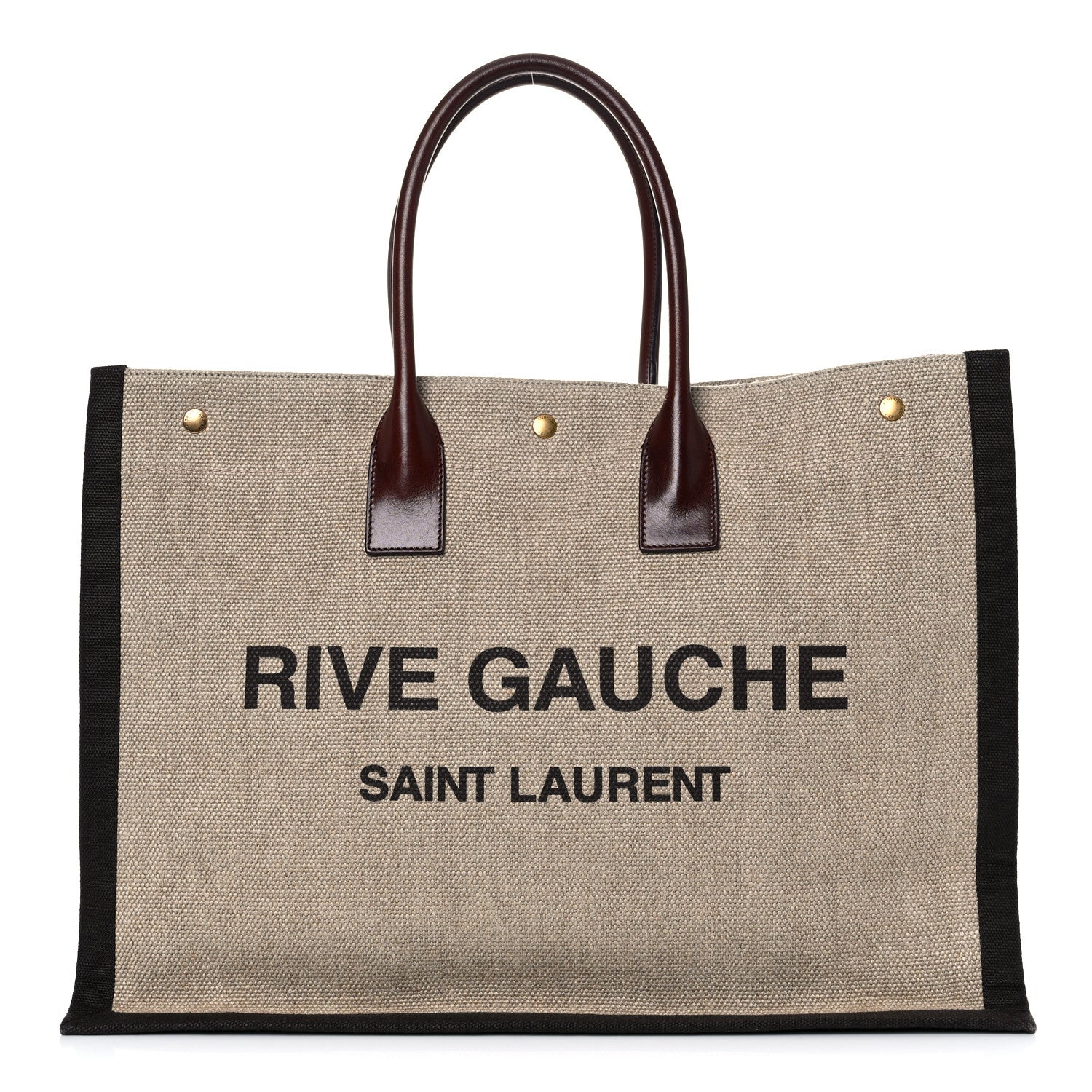 Saint Laurent Linen Calfskin Rive Gauche Tote Natural 1 of 20