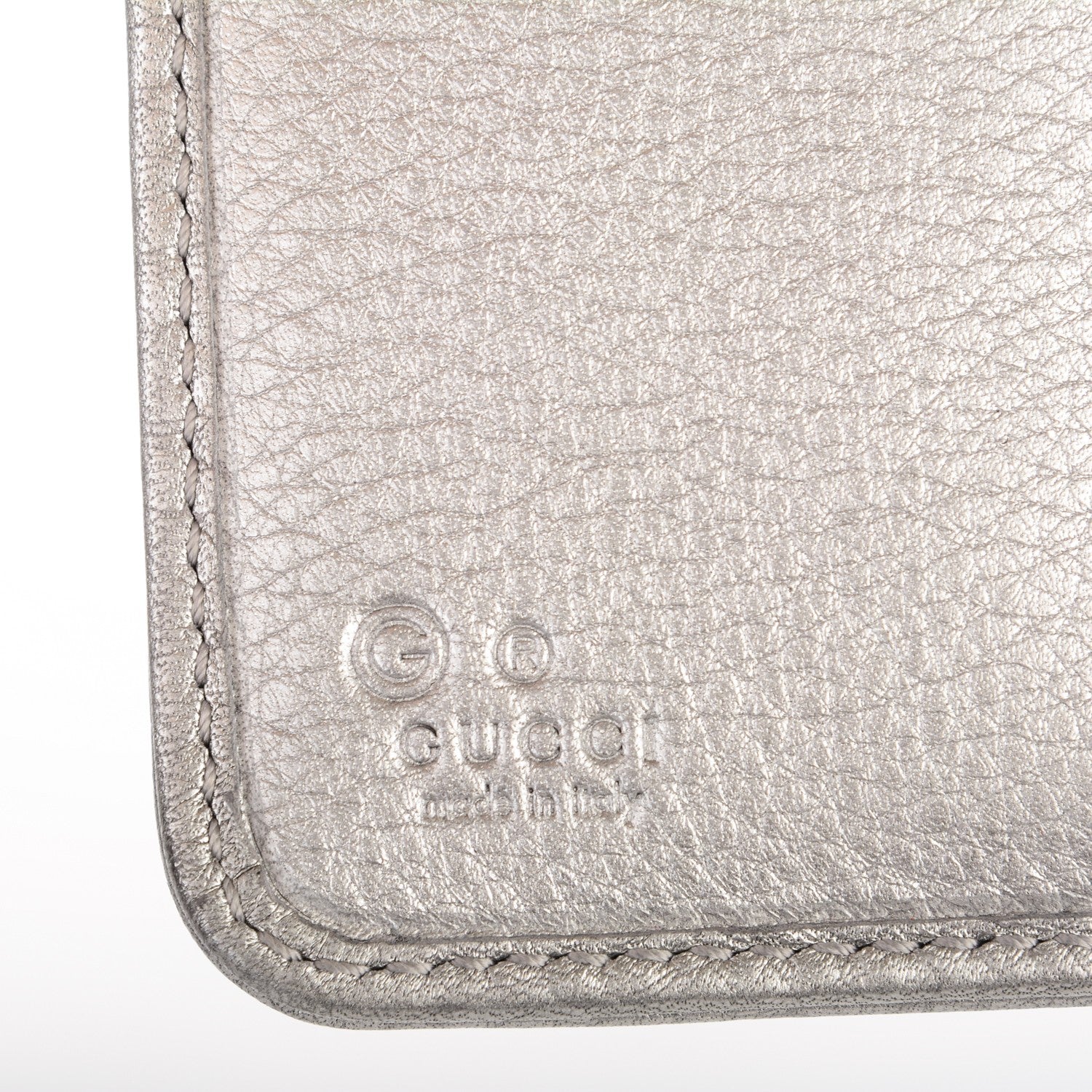 Gucci Calfskin Zip Around French Wallet Silver 7 of 12