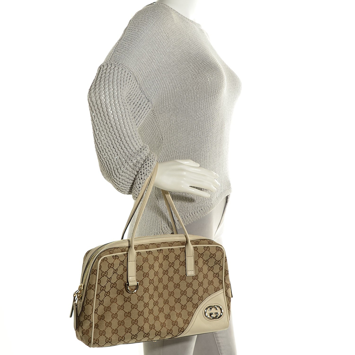 Gucci Monogram New Britt Medium Boston Off White 2 of 9
