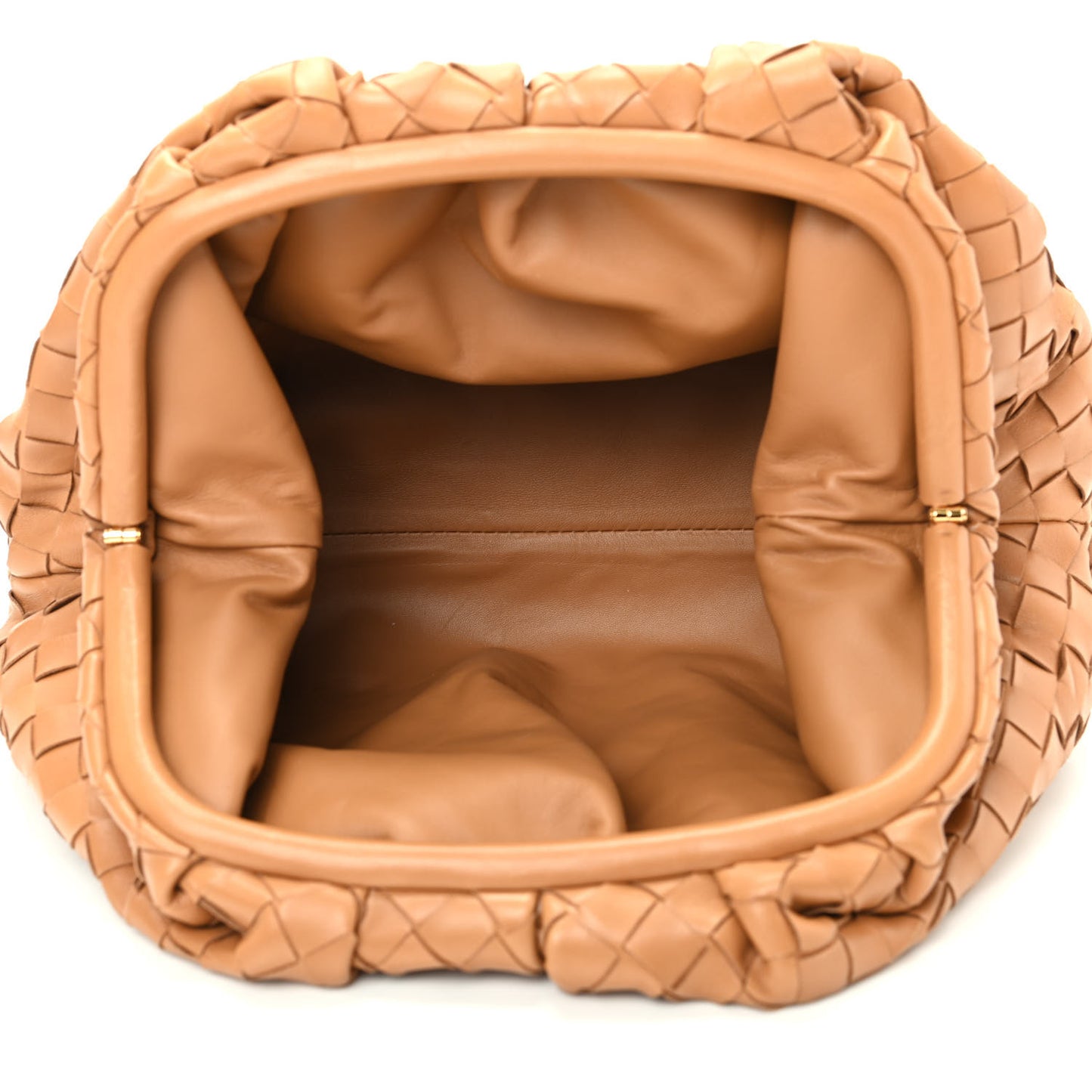 Nappa Maxi Intrecciato The Pouch Oversized Clutch Caramel