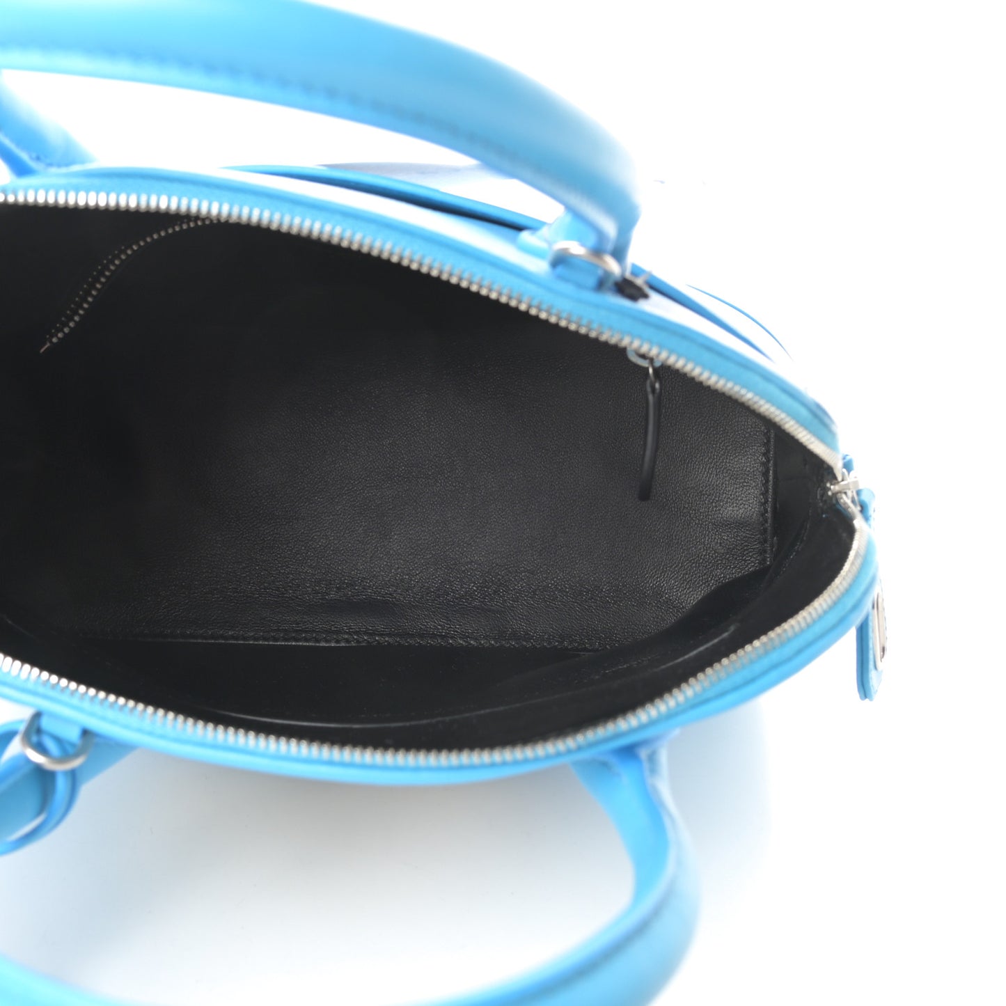 Soft Calfskin Puppy And Kitten S Ville Top Handle Bag Bleu Turquoise