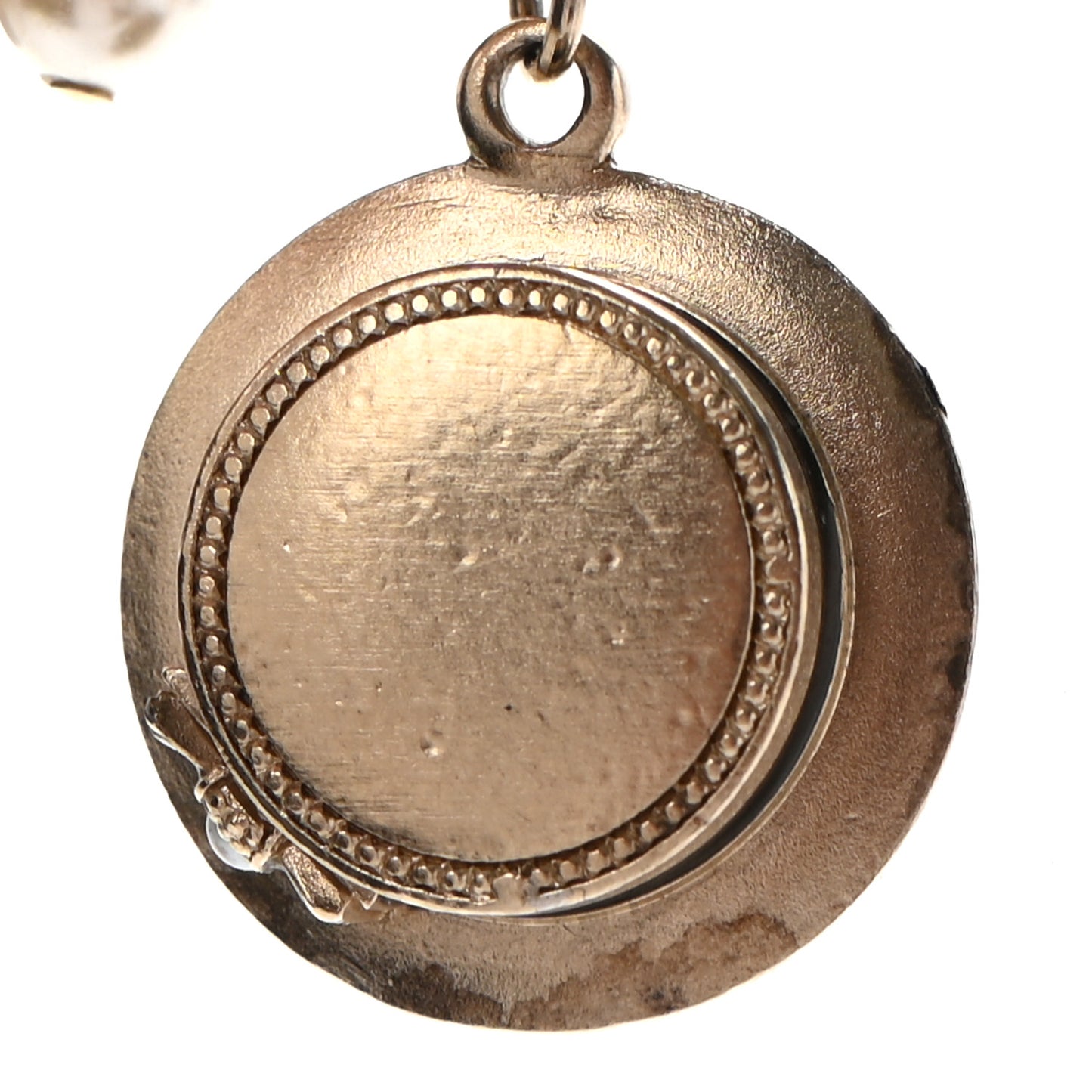 Pearl CC Charm Short Necklace Gold