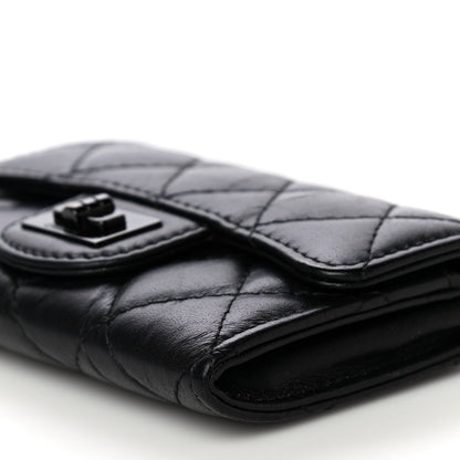Chanel Aged Calfskin Quilted Reissue Flap Card Holder So Black 11 of 12