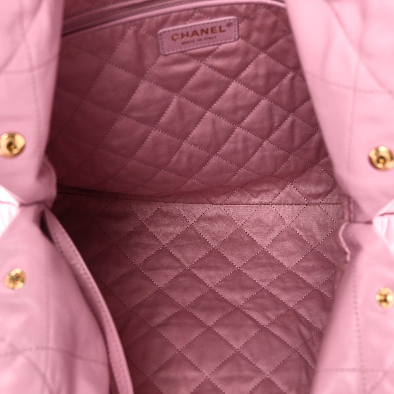 Chanel Shiny Calfskin Quilted Chanel 22 Drawstring Bag Pink 6 of 11