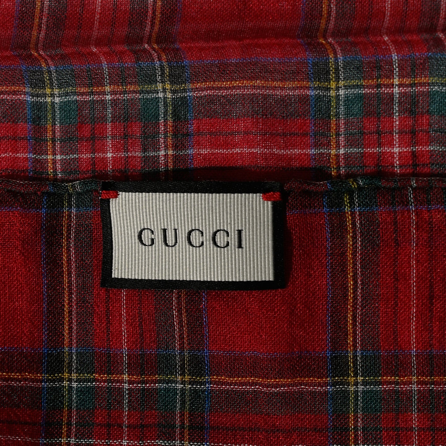 Wool Plaid Scarf Red
