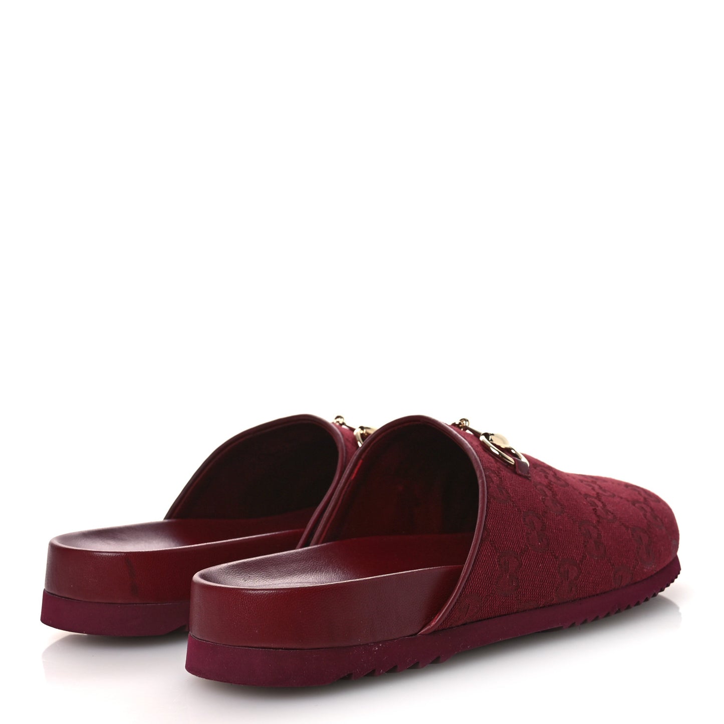 GG Supreme Monogram Womens Horsebit Slippers 40 Rosso Ancora