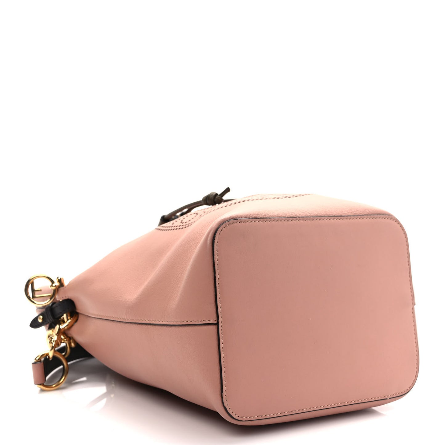 Vitello Grace F is Fendi Stamp Patch Perforated Small Mon Tresor Bucket Bag Rosa Bourbon
