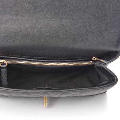 Chanel Caviar Lizard Embossed Quilted Small Coco Handle Flap Black 5 of 11