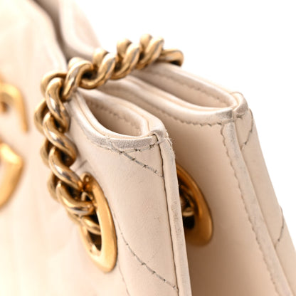 Gucci Calfskin Matelasse Medium GG Marmont Shoulder Tote Bag White 17 of 18