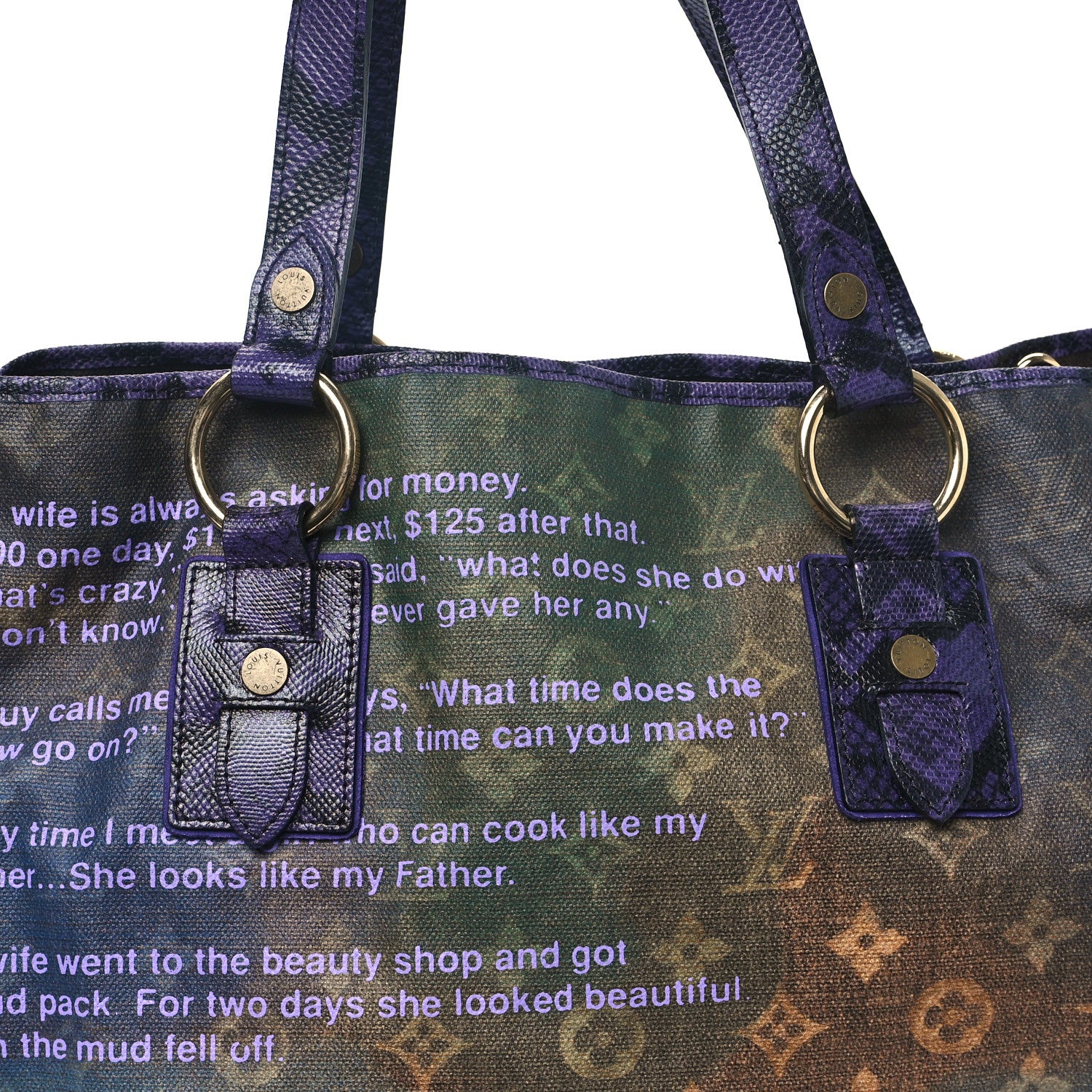 Louis Vuitton Richard Prince Monogram Karung Heartbreak Jokes Tote 7 of 11