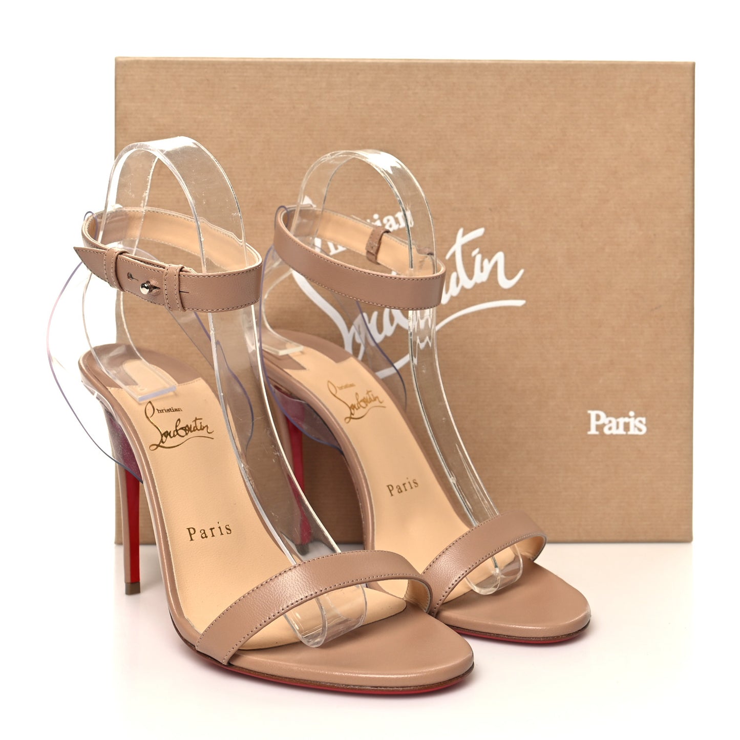 Nappa Shiny PVC Jonatina 100 Sandals 38.5 Nude