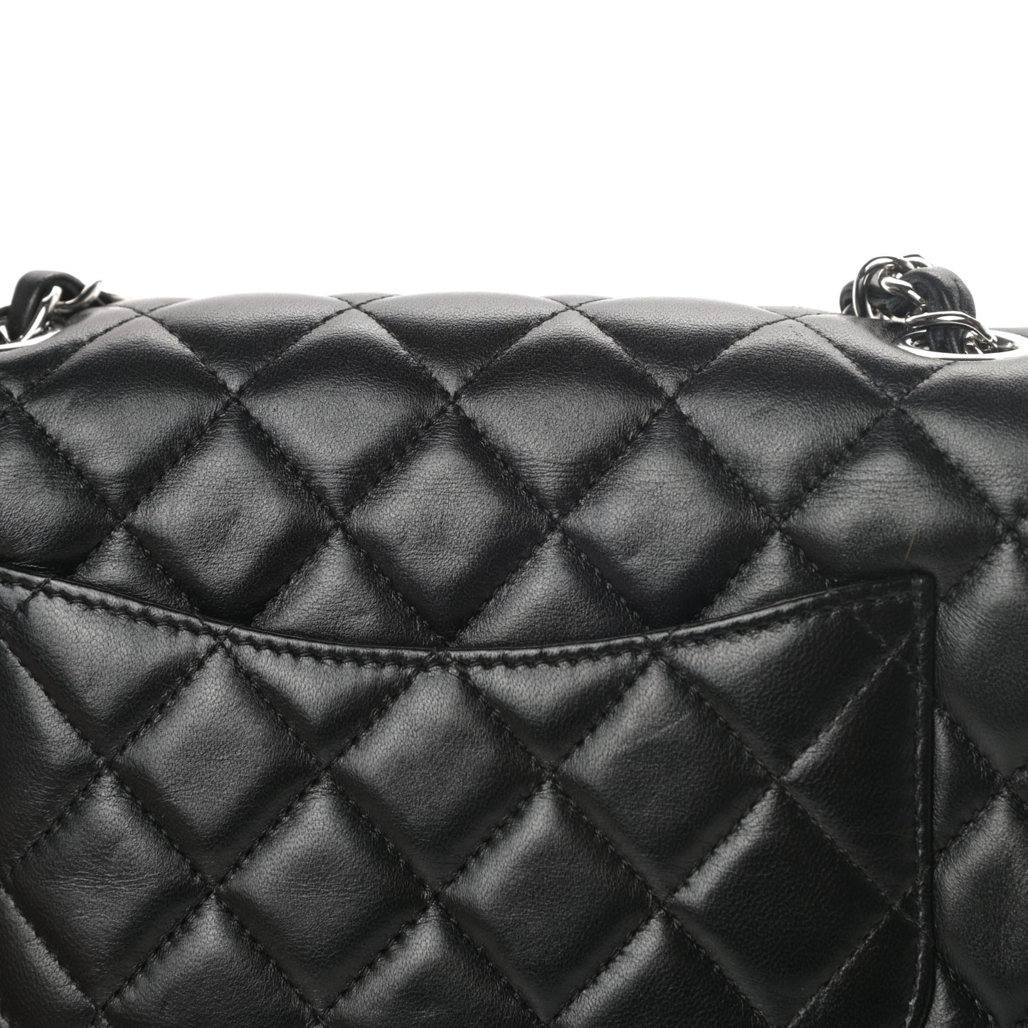 Lambskin Quilted Mini Rectangular Flap Black