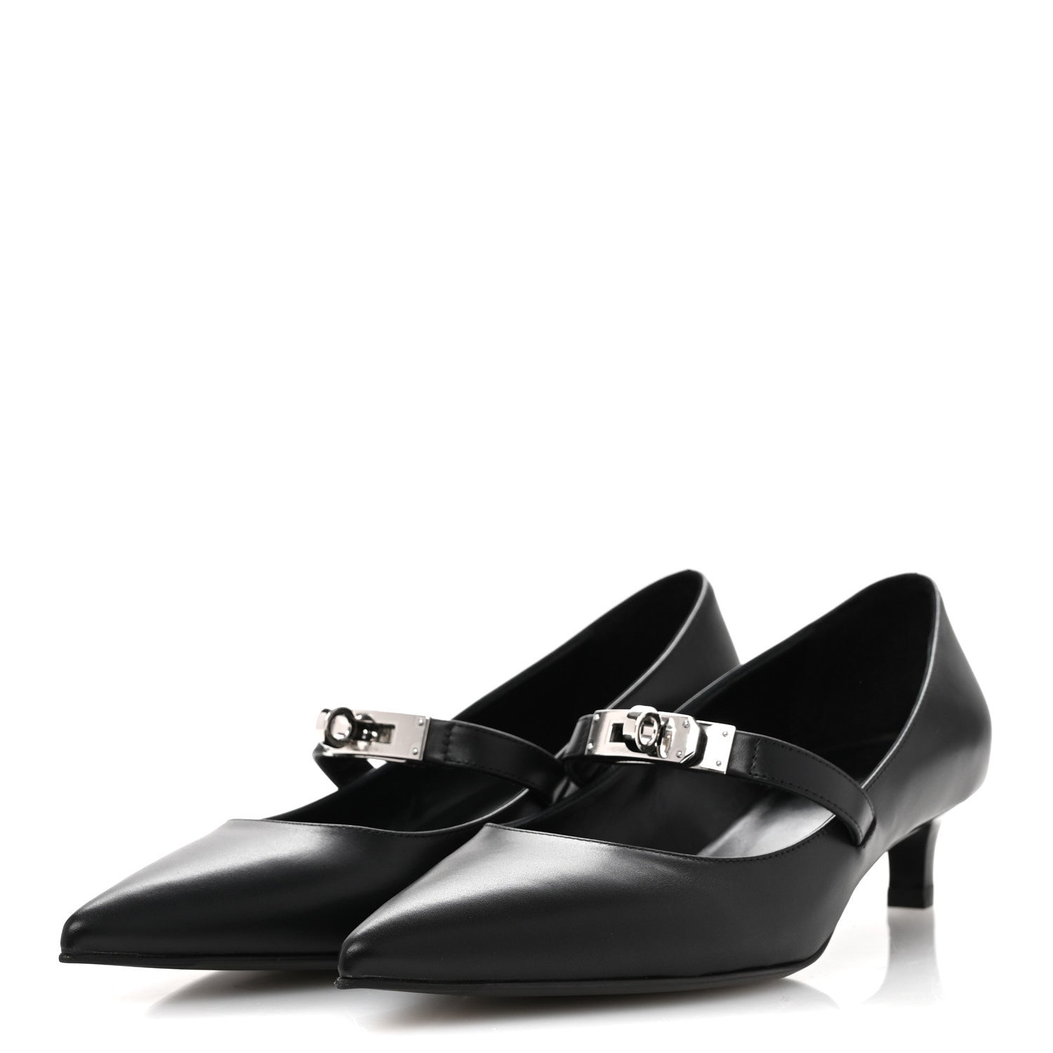 Hermes Calfskin Kiara 40 Pumps 36 Black 4 of 9