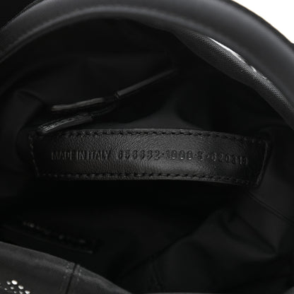 Balenciaga Recycled Sport Nylon Crystal Allover Logo Wheel Drawstring Bucket Bag Black Crystal 7 of 8