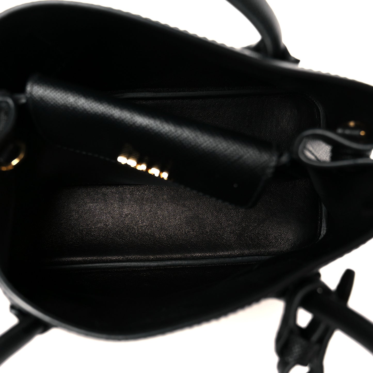 Saffiano Cuir Mini Double Bag Black