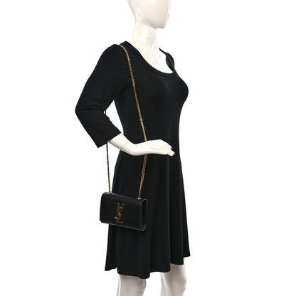 Saint Laurent Grain De Poudre Small Monogram Kate Satchel Black 2 of 11