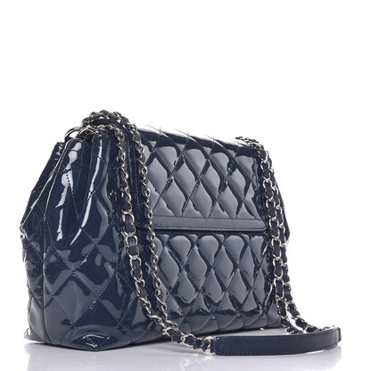 Chanel Patent Quilted Large Coco Shine Accordion Flap Dark Navy Blue 3 of 7
