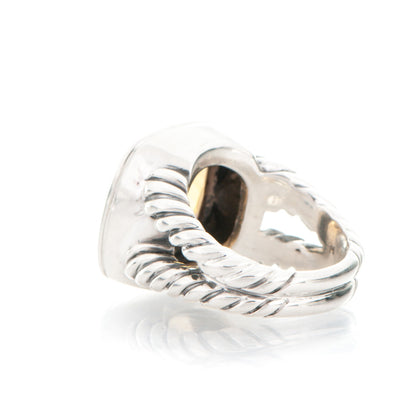 David Yurman Sterling Silver Citrine 14mm Albion Ring 55 7.25 3 of 6