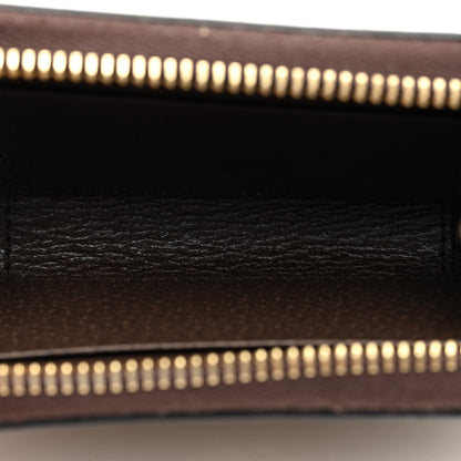 Gucci GG Supreme Monogram Textured Dollar Calfskin Web Ophidia Zip Around Card Case Wallet Beige Ebony New Acero 5 of 6