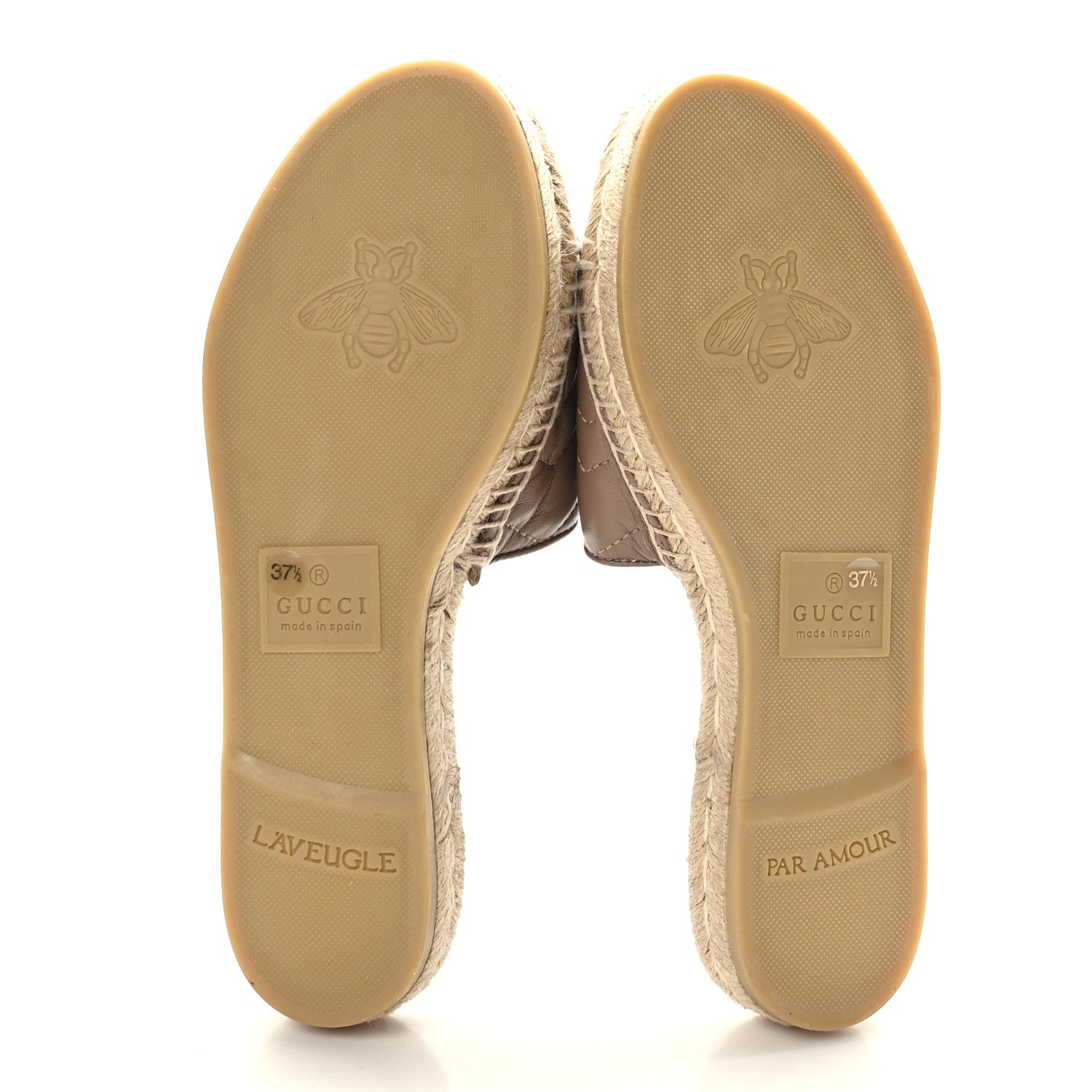 Gucci Nappa Matelasse GG Marmont Espadrille Slide Sandals 37.5 Porcelain Rose 5 of 8