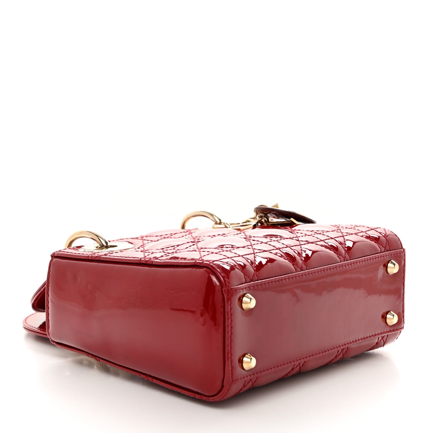 Patent Cannage Mini Lady Dior Red