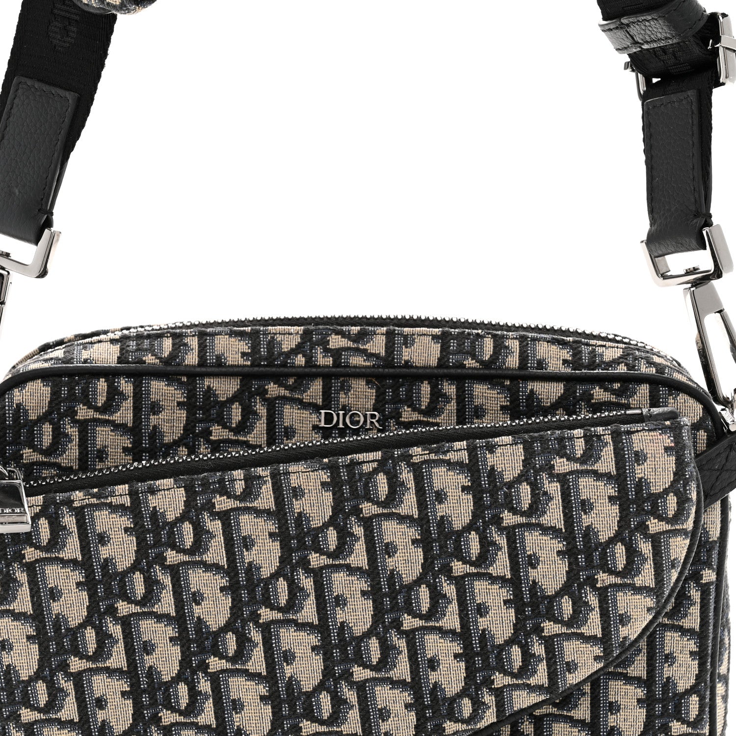 Christian Dior Oblique Saddle Triple Pouch Navy Blue 8 of 12