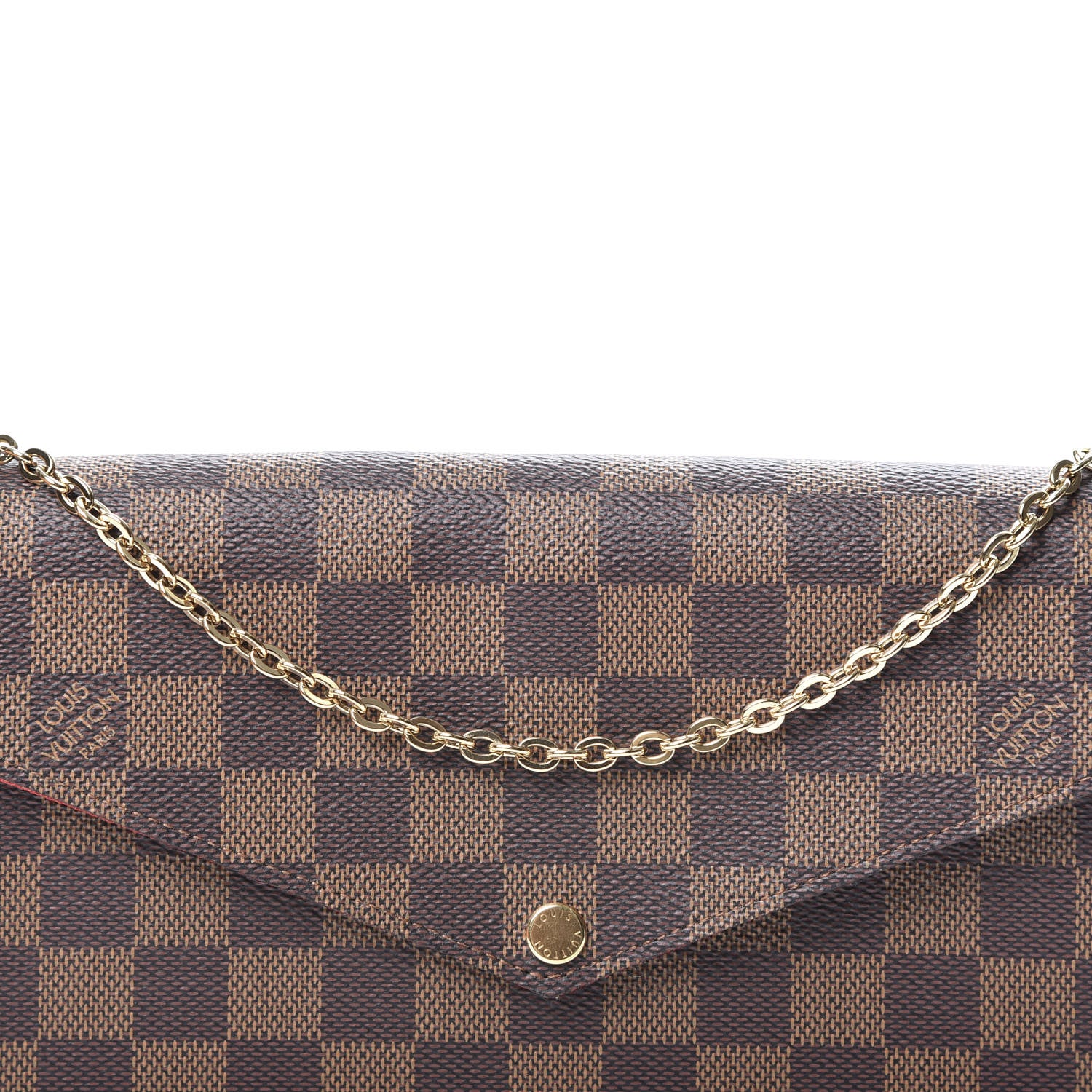 Louis Vuitton Damier Ebene Pochette Felicie Chain Wallet 11 of 12