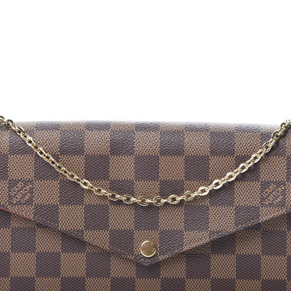 Louis Vuitton Damier Ebene Pochette Felicie Chain Wallet 11 of 12