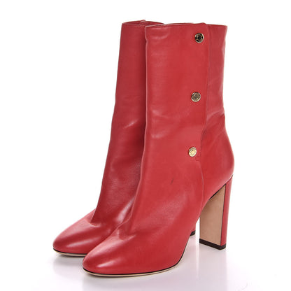 Jimmy Choo Napa Dayno Mid Calf Boots 39 Red 3 of 11
