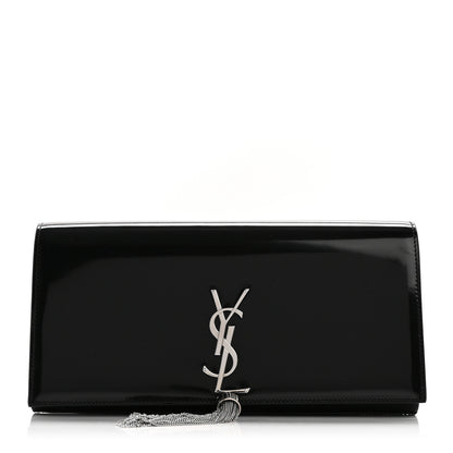 Saint Laurent Patent Cassandre Tassel Clutch Black 1 of 8