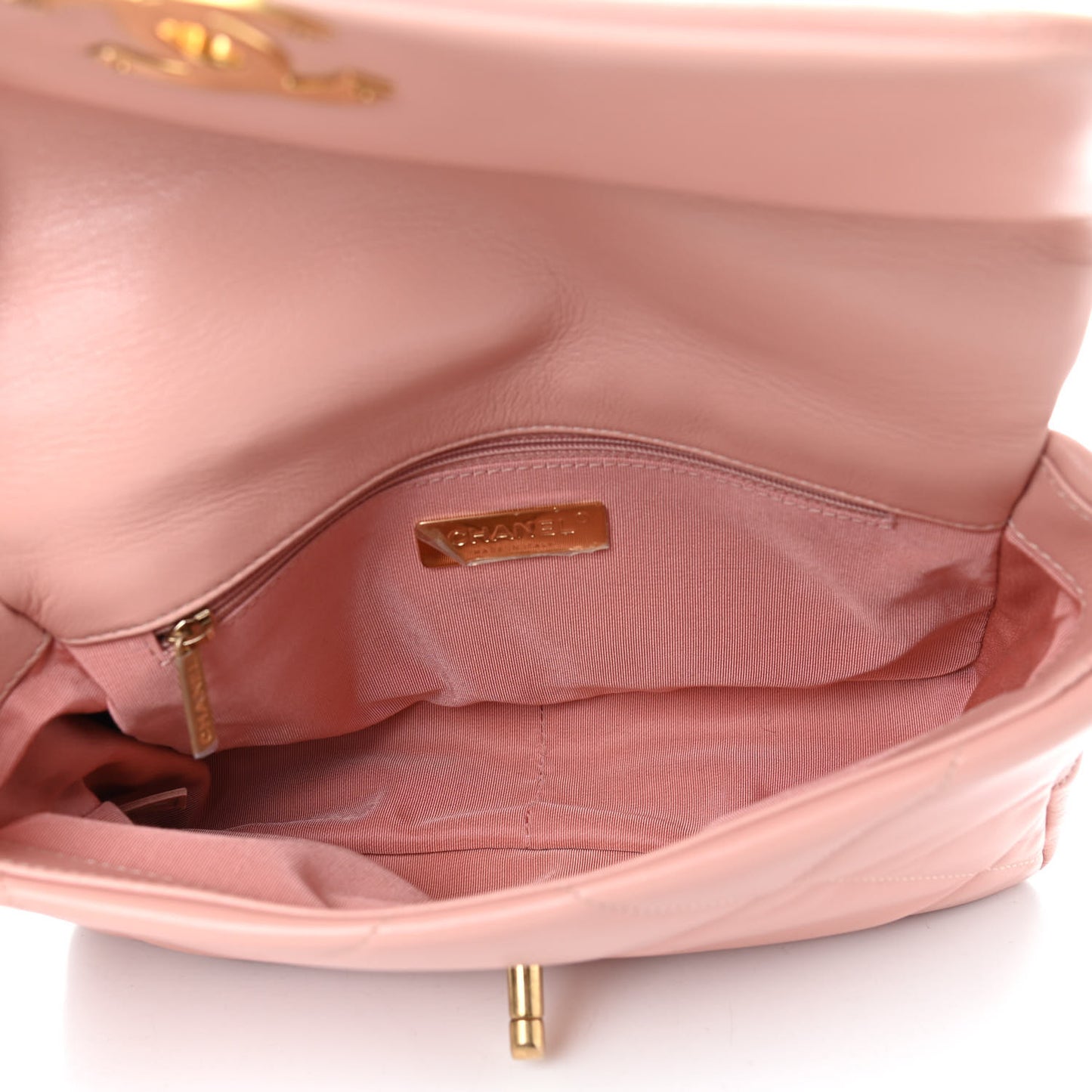 Goatskin Quilted Medium Chanel 19 Flap Light Pink