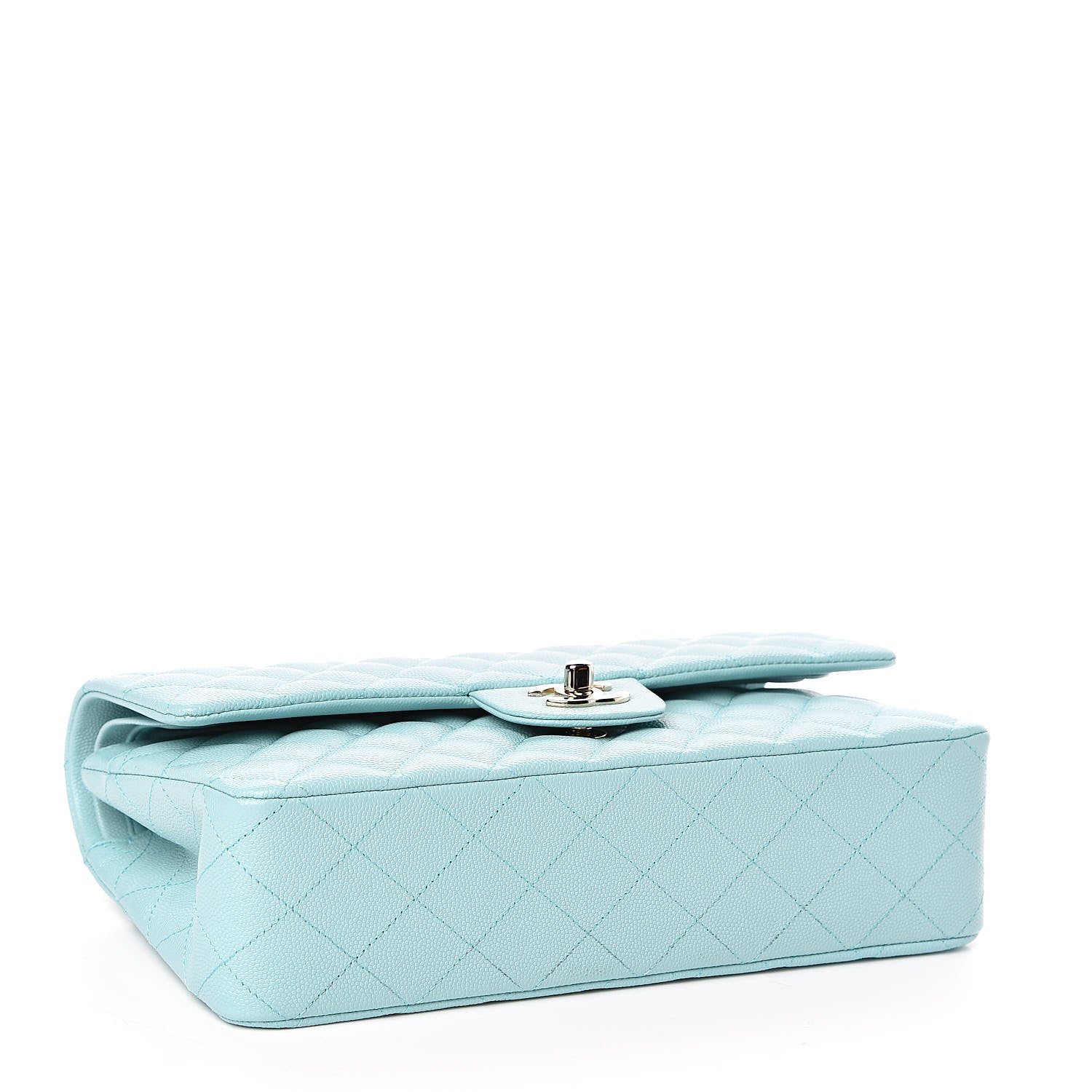 Chanel Caviar Quilted Medium Double Flap Light Blue 4 of 11