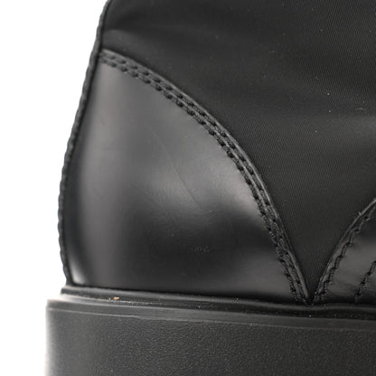 Prada Spazzolato Rois Re-Nylon Metal Triangle Logo Mens Monolith Pouch Pocket 60mm Combat Boots 8 Black 10 of 10