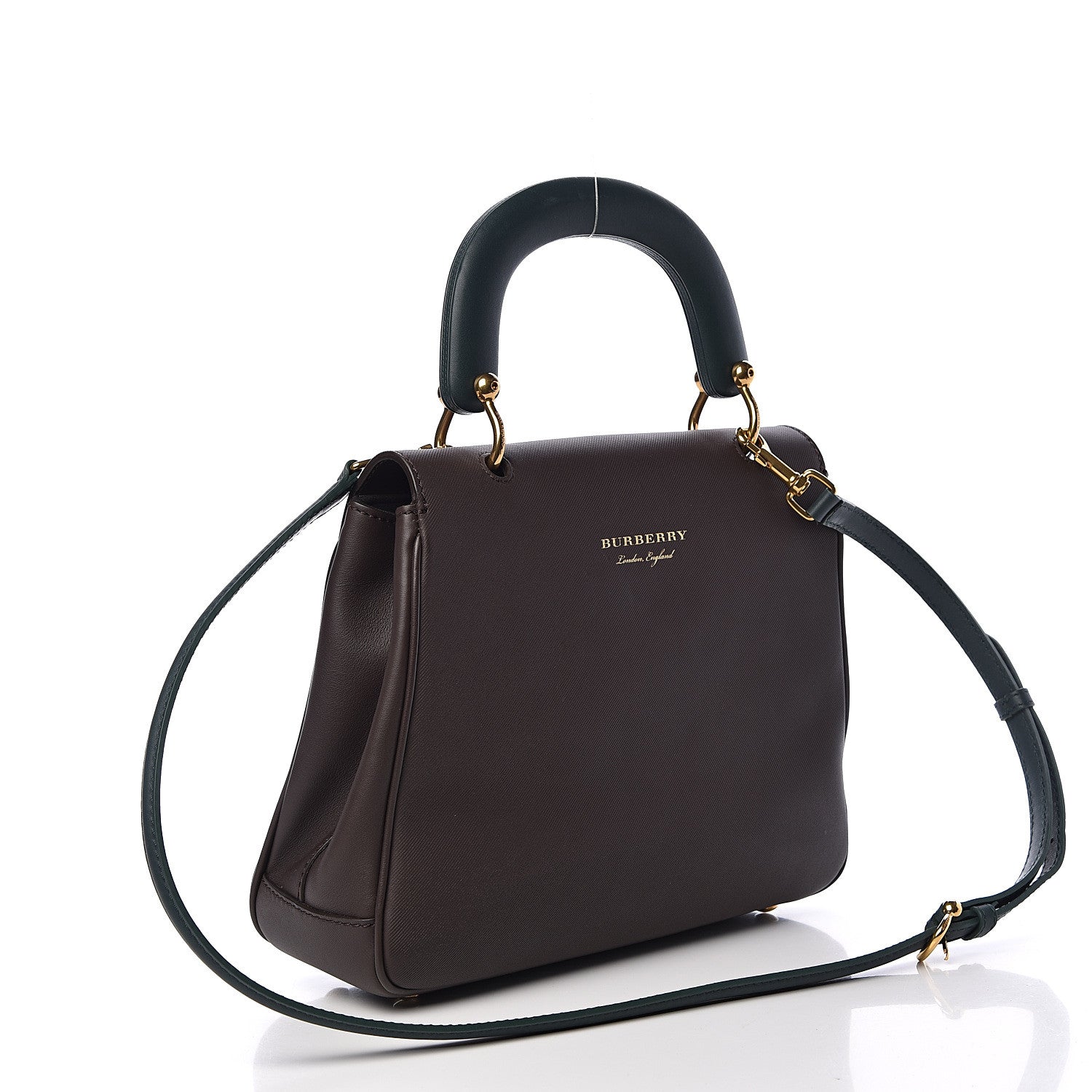Burberry Trench Calfskin Medium DK88 Top Handle Bag Dark Chocolate 3 of 13