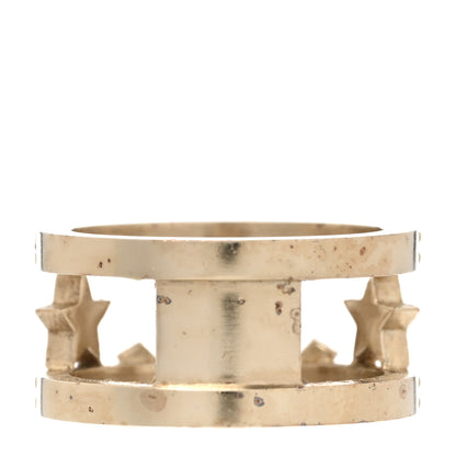 Chanel Metal Crystal CC Star Ring 54 7 Light Gold 3 of 6