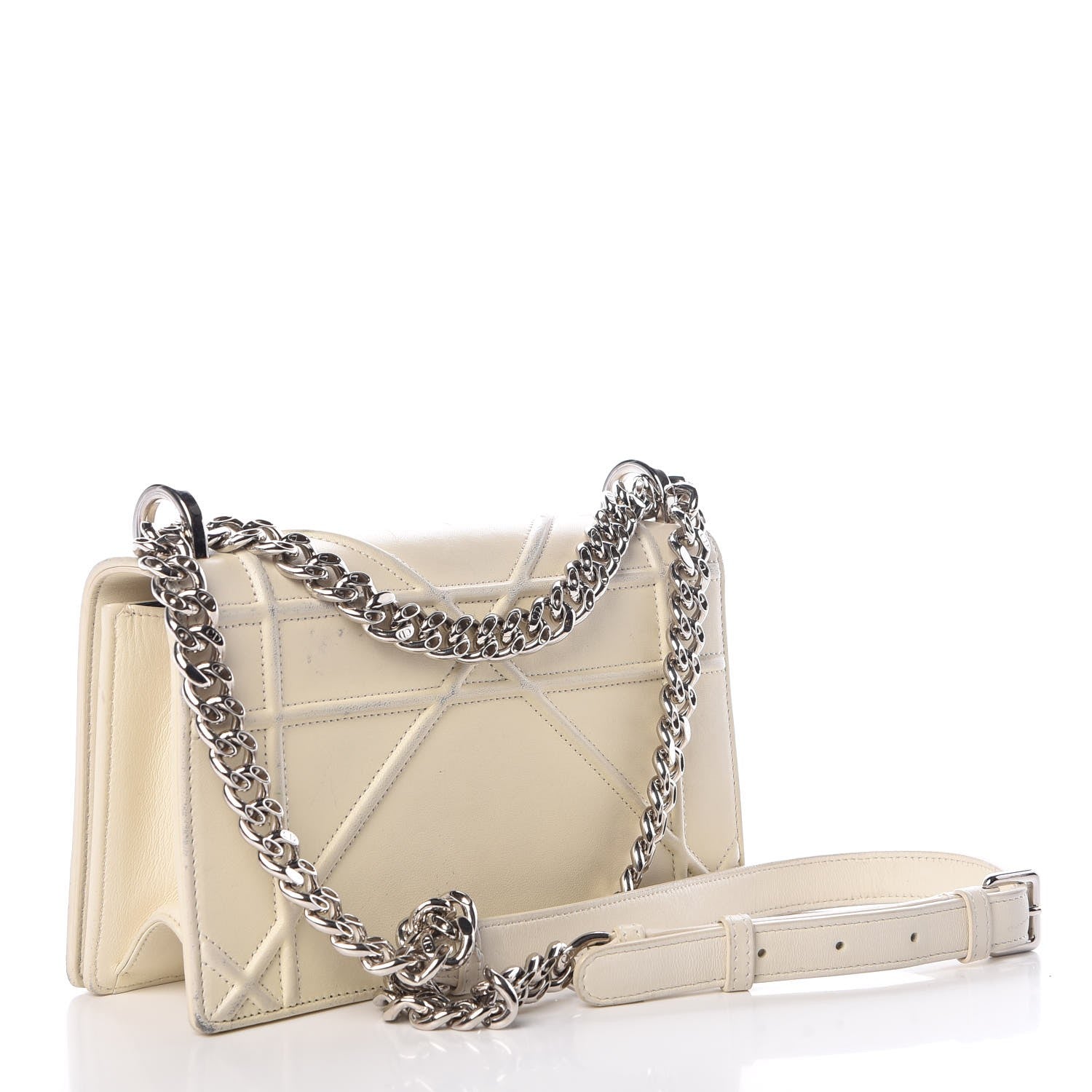 Christian Dior Calfskin Small Diorama Flap Bag Off White 3 of 15