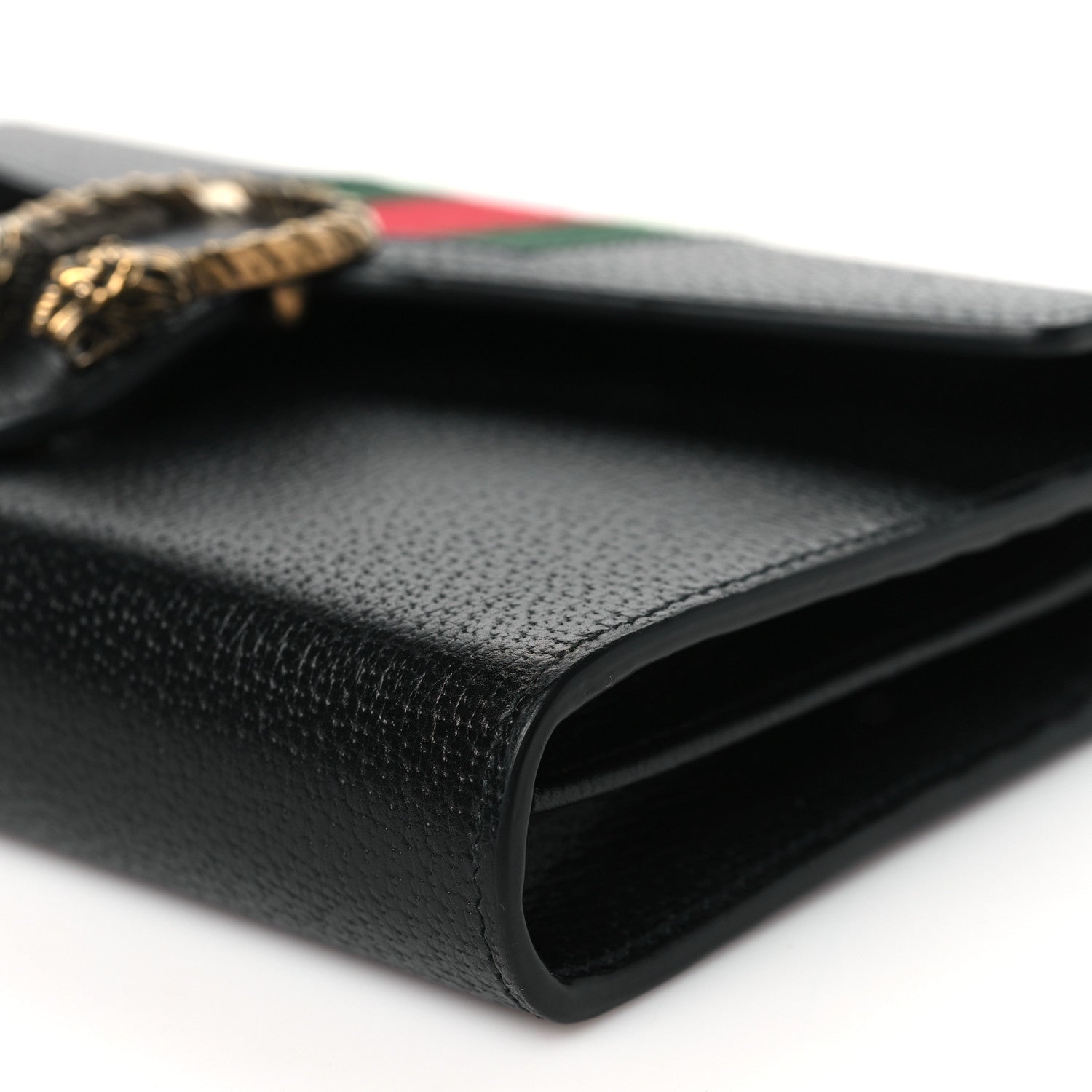Gucci Calfskin Web Mini Dionysus Chain Wallet Black 10 of 11